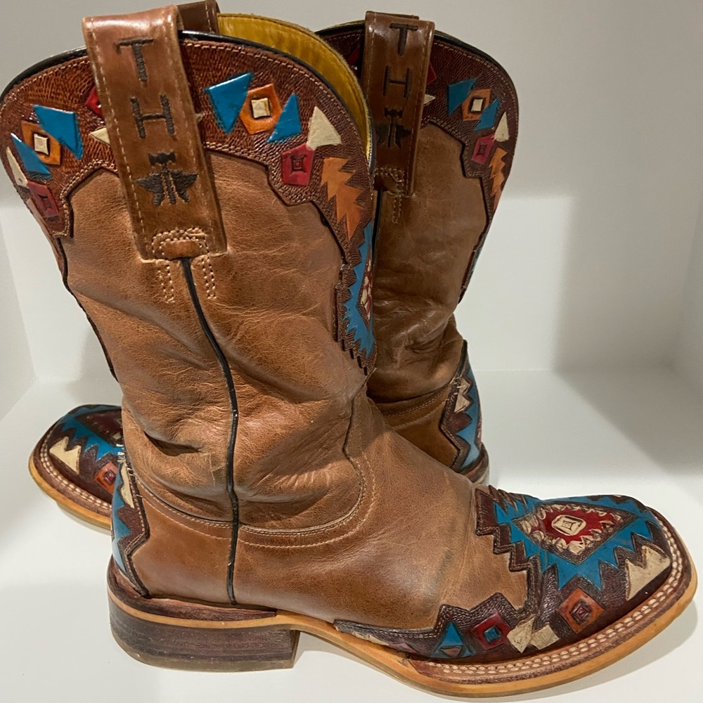 Brown Leather Western Boots for Men